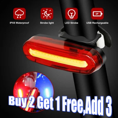 Bicycle Taillight MTB Red Light Rear Light Safety Warn Lamp USB Rechargeable LED - Image 1 of 4