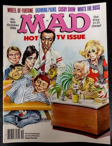 Mad Magazine, "Hot TV Issue" No. 266, October, 1986 Vintage - Picture 1 of 3