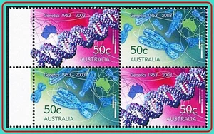 AUSTRALIA 2003 GENÉTICA 2 PARES con MARGEN MNH CIENCIA, ANIMALES, MICROSCOPIO - Imagen 1 de 1