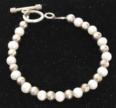 Pulsera de perlas genuinas 925 de plata de ley firmada por SILPADA, cierre de palanca Foto 1 de 4