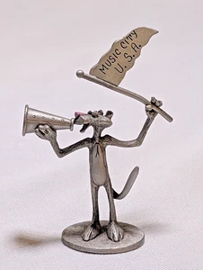 Vntg Music City USA Pink Panther spoontiques pewter cheering flag figurine pink - Picture 1 of 6