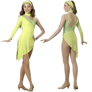 Lotto 6 Stagelights LIME 2-Bambino L, 4-Adulto S Costume Danza Abito Art Stone Nuovo - Foto 1 di 6