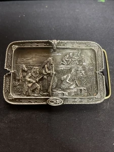 Vintage 1990 Belt Buckle “Smoke Signal” Charles M Russell Limited #141/7500 - Picture 1 of 11