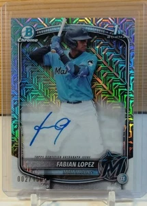 2025 Bowman Fabian Lopez Chrome Auto Refractor HTA Choice 1st Prospect /150 - Picture 1 of 3
