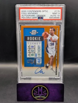 2020-21 Panini Contenders Optic Cole Anthony Rookie Auto Orange Prizm /25 PSA 9 - Image 1 of 3