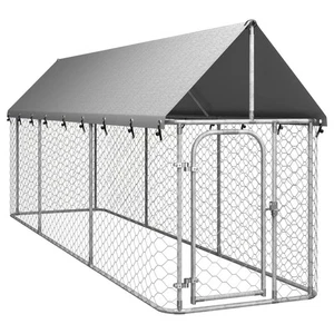 vidaXL Gabbia per Cani da Esterno con Tetto 400x100x150 cm - Foto 1 di 5
