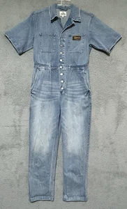 Jordache Vintage Motorcycle Club Denim Jean Coverall Jumpsuit Size M - Picture 1 of 16