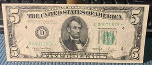 About UNC 1950 $5 Cleveland district Star Note Federal Reserve Note - Picture 1 of 3