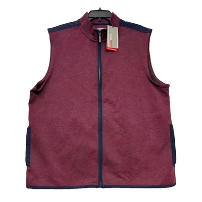 ROUNDTREE & YORKE TravelSmart Vest Burgundy XL Zip Front Lightweight NWT  New - Image 1 of 4
