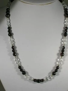 20" Garnet & Quartz Bead Necklace - Picture 1 of 2