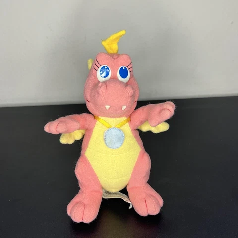 Vintage 1999 Playskool Dragon Tales CASSIE 6” Pink Dragon Plush! PBS Kids Show Cover