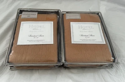 2 Hotel Collection Luxury Linens Brown Standard Shams (1 Pair) NIP - Image 1 of 4