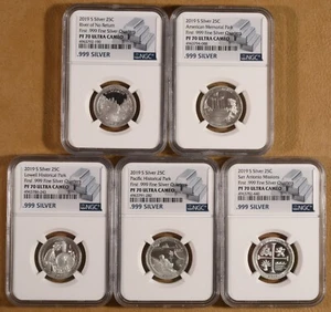2019 Silver Proof ATB Quarters Set all Certified PF 70 Ultra Cameo by NGC - Picture 1 of 2