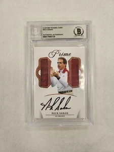2023 Patches Dual Nick Saban AUTO Patch Custom Trading Card BECKETT AUTO - Picture 1 of 2
