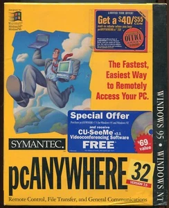 Vintage SYMANTEC PC ANYWHERE 32 Version 7.5 Windows 95 / NT ~ NEW & UNOPENED - Picture 1 of 2