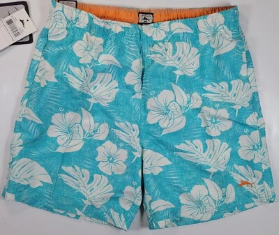 Joe Marlin Mens Medium Swim Trunks Suit Bathing Hawaiian Flowers Floral  New   - Image 1 of 4