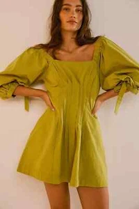 Free People Cerise Mini Dress M Women Casual Pintuck 3/4 Sleeve Short NEW 39719 - Picture 1 of 9
