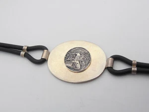 Guard Finance: Bracelet Silver 925 And Rubber - Bracelet - Picture 1 of 4