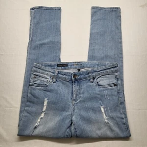 Kut From The Kloth Catherine Boyfriend Jeans Womens 4 30/31 Light Wash Distress - Picture 1 of 18
