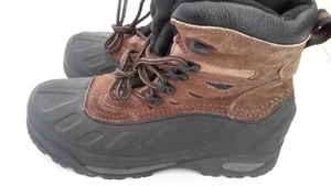 Explorers Mens Size 9 Snow Winter Insulated Brown Boots Leather/ Rubber Pre-owne - Picture 1 of 10