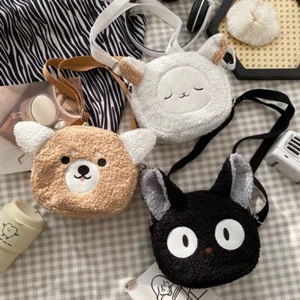 Lamb Wool Shoulder Bag Anime Sheep Handbag Cartoon Messenger Bag Furry Soft Warm - Picture 1 of 27