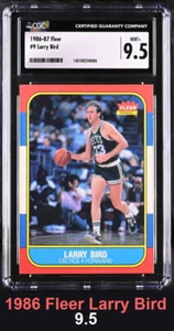 1986-87 Fleer Larry Bird #9 CGC 9.5 * pop 4 * none higher MINT+ new fresh slab - Picture 1 of 2