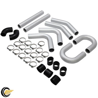 Tubería intercooler de aluminio hágalo usted mismo de 3" 76 mm con tubo en U + acoplador de silicona + kit de abrazadera Foto 1 de 4