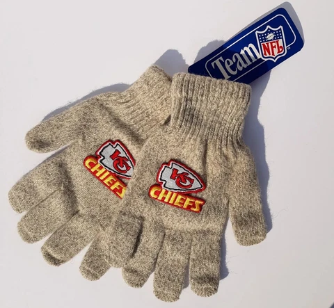 Kansas City Chiefs NFL Team Gloves Wool Blend Adult Vintage Made USA Super Bowl Cover