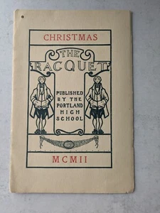 Portland Maine High School Booklet “ The Racquet “ December 1902 Christmas - Picture 1 of 6