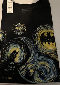 BATMAN STARRY NIGHT Dc Comics BLACK BIG AND TALL NWT 4XL BY DXL - Picture 1 of 6