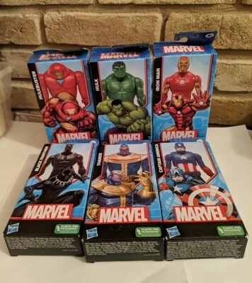Lote de 6 bonecos de ação Marvel Hulkbuster Capitão América Pantera Negra 6 polegadas  - Imagem 1 de 2