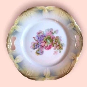 Vintage deutsche Henkel Kuchenplatte Heidelbeeren Regenbogen Glanz Gebäckplatte rosa - Bild 1 von 9