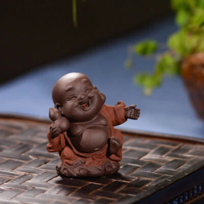 Mascota de té hecha a mano Buda tamaño pequeño yixing zisha arcilla púrpura juego de té decoración Foto 1 de 4