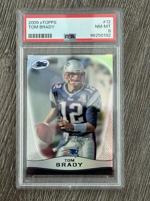 TOM BRADY 2009 eTopps #12 Graded PSA 8 NM-MT New England Patriots NFL HOF - Image 1 of 2