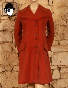 70s VINTAGE RAINCOAT WITH DAGGER COLLAR - UK 8 / US 4 / FR 36 - Picture 1 of 3