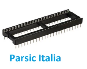 ZOCCOLO PORTAINTEGRATI DIL48 (24+24PIN ) L= 15.24LAMELLARI P=2,54mm ( =12 PEZZI) - Imagen 1 de 4