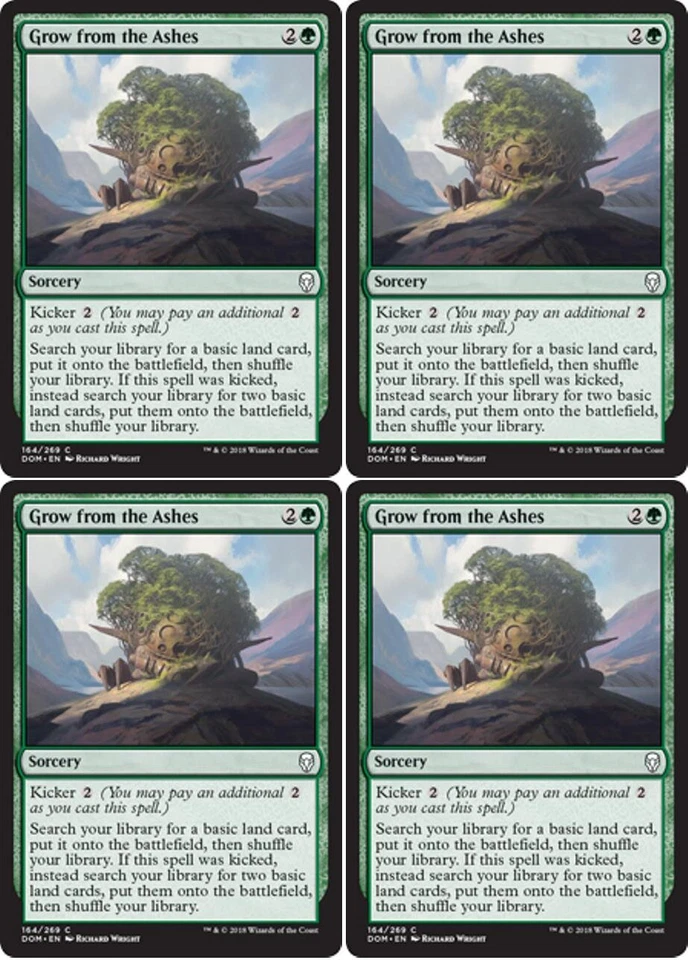 MTG - 4x GROW FROM THE ASHES - Dominaria (C) - Image 1 of 1
