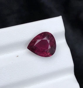 3.86 CT Natural cut Rubellite Tourmaline Pear shape gemstone from Afghanistan - Picture 1 of 7