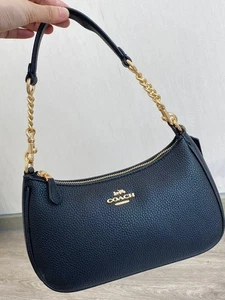 CA209 Coach schwarz Teri Schultertasche Handtasche Leder Outlet Produkte Neu mit Etikett - Bild 1 von 8