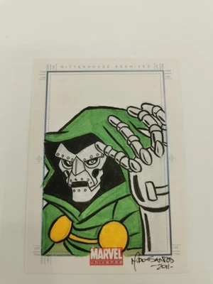 Marvel Universe SketchaFEX Sketch Card Dr Doom 1/1 - Mark Dos Santos - Image 1 of 4