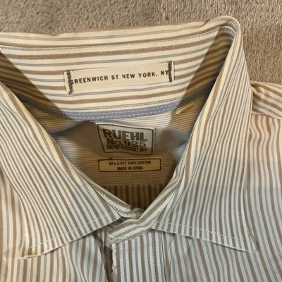 Camisa Ruehl 925 Grande Para Hombre Multicolor Vestido Abotonado 100% Algodón Adulto Foto 1 de 4