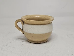 Antique Small Mini Yellow Ware Toy Potty Stoneware Slip Band Salesman Sample - Picture 1 of 11