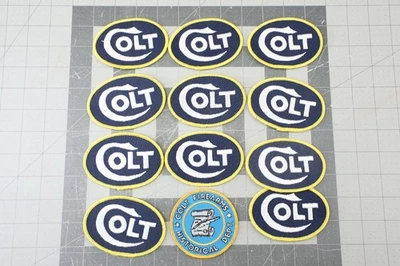 11x Vintage Colt Firearms Embroidered 3 1/2" x 2 3/8" Oval & 3" Round Patch Lot - Image 1 of 4