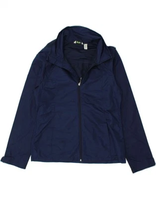 IZOD Womens Hooded Rain Jacket UK 14 Medium Navy Blue Polyester ET10 - Image 1 of 3