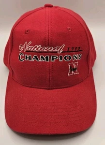 Vintage Nebraska Cornhuskers Hat 90s Logo 7 National Champions StrapBack - Picture 1 of 8