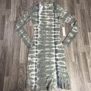 Young Fabulous & Broke Tie Dye Long Sleeve Bodycon Dress Green Gray Size Small - Picture 1 of 10