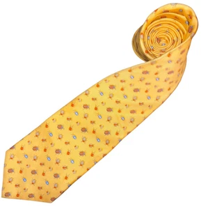Brooks Brothers Men's Tie 58" Insect Theme Yellow Multicolor Beetles Silk - Picture 1 of 4