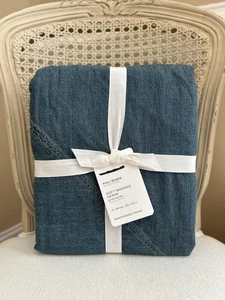 Pottery Barn Soft Washed Denim FULL/QUEEN Duvet Cover NWT  - Picture 1 of 3