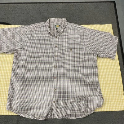 Cabelas Mens Shirt 3XL  Short Sleeve Button Front One Pocket Plaid Shirt - Image 1 of 4