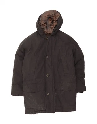 MARLBORO CLASSICS Mens Hooded Padded Coat UK 36 Small Black Polyester DE31 — 第 1/4 张图片
